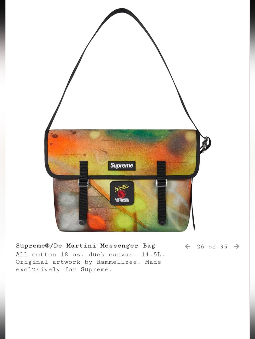 Supreme Messenger Bag - Orange, Green, Yellow, Black